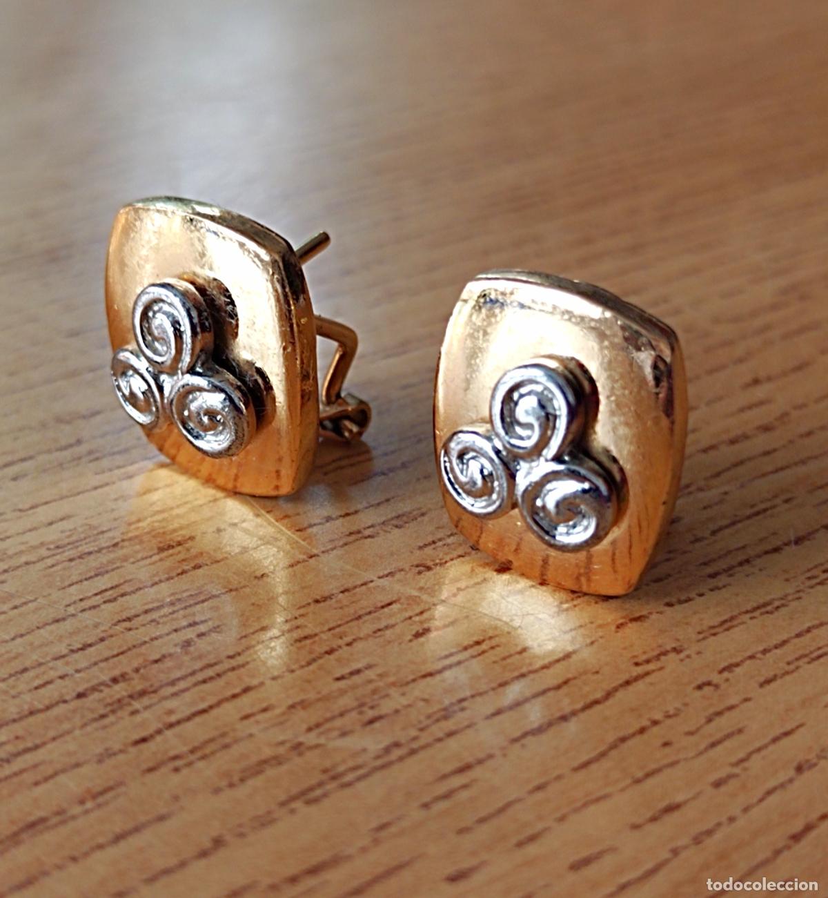 Joyeria: Pendientes chapados en oro, cierre de omega. - Foto 5