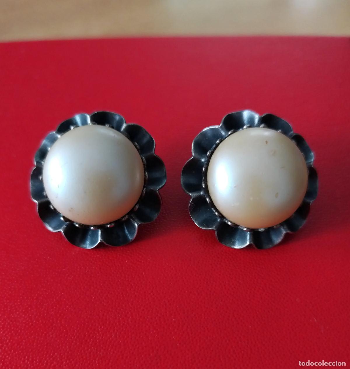Joyeria: Antiguos pendientes de clip, con gran perla. - Foto 5