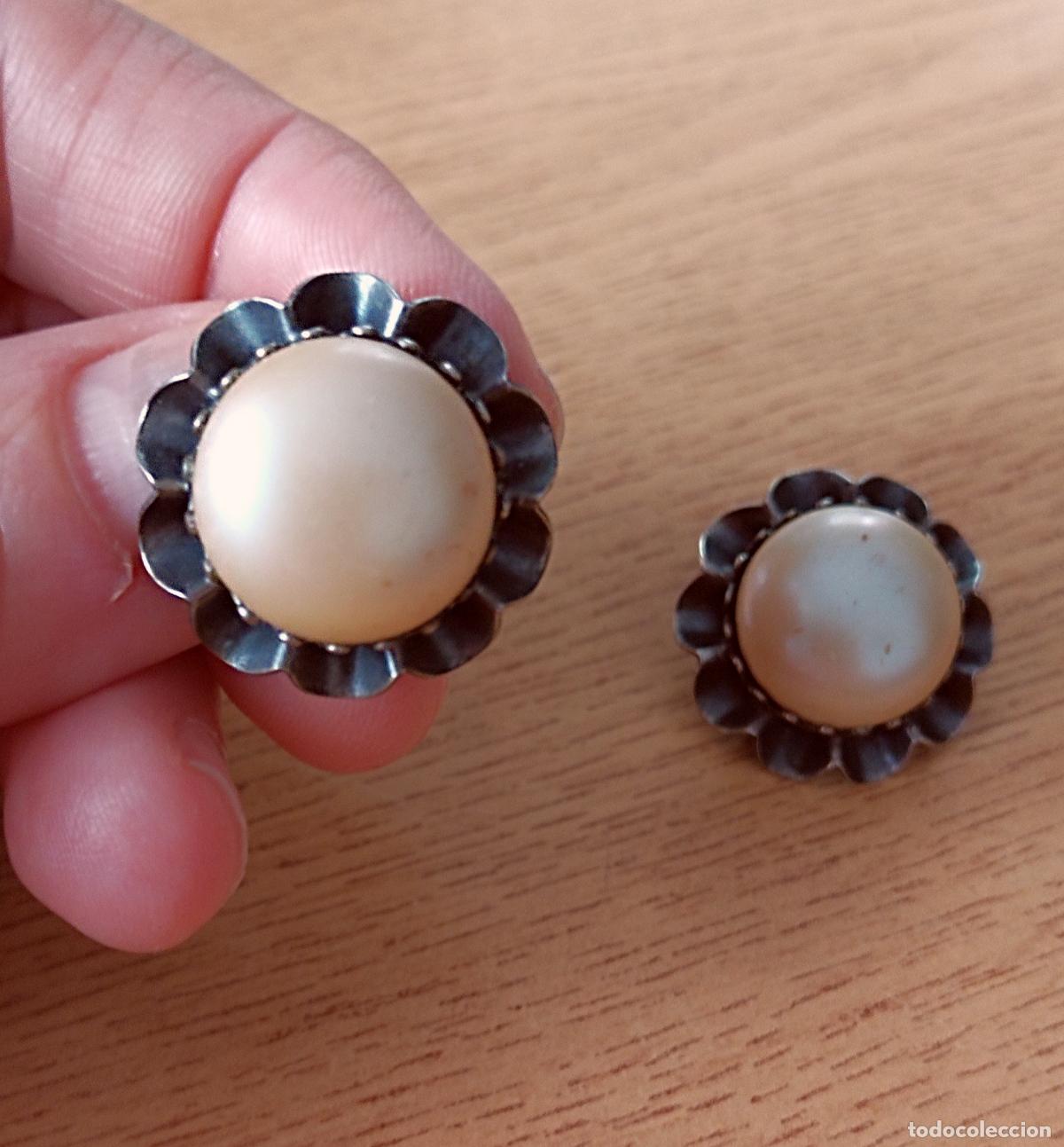 Joyeria: Antiguos pendientes de clip, con gran perla. - Foto 7
