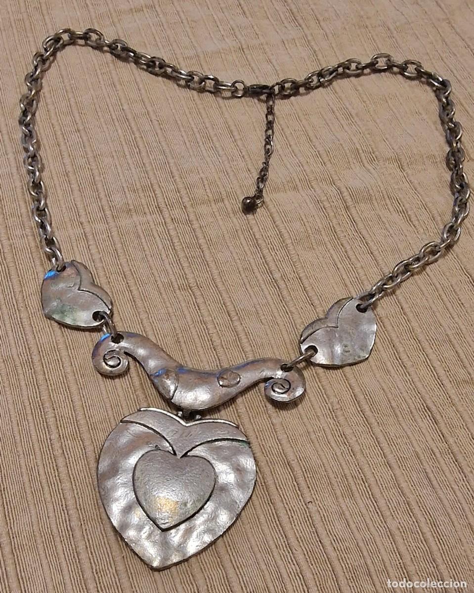 Joyeria: gran collar metal plateado - Foto 1