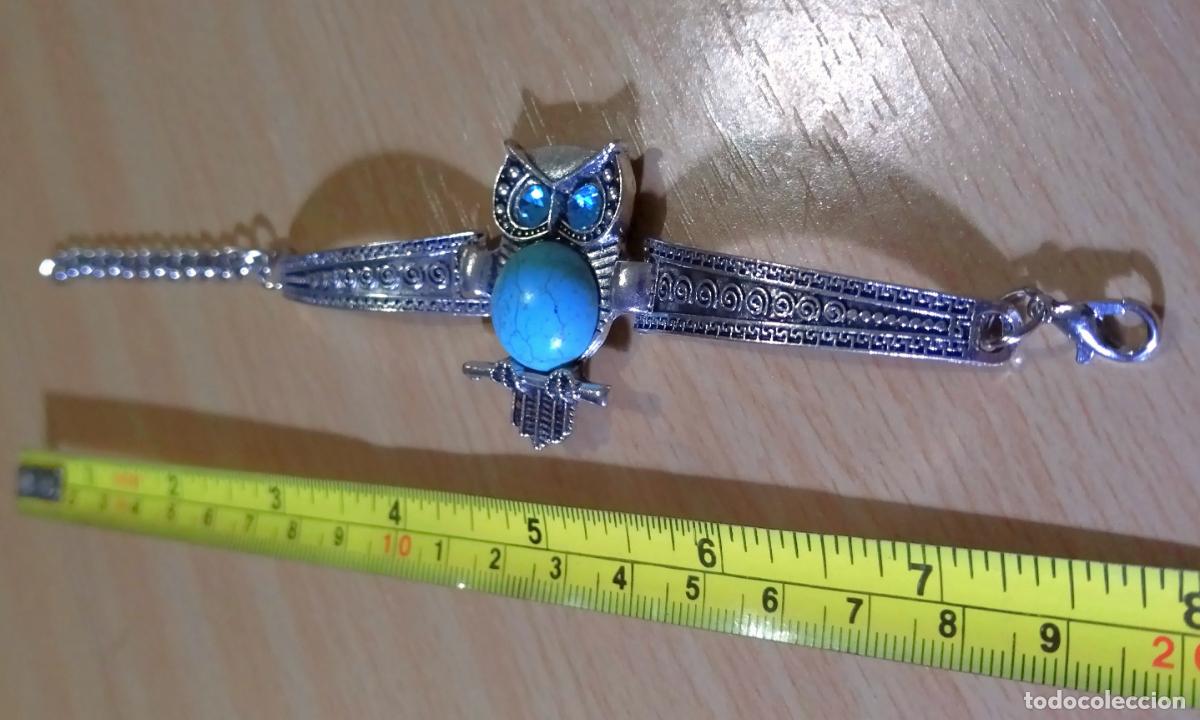 Joyeria: Pulsera plateada, b&uacute;ho con piedra turquesa. - Foto 4
