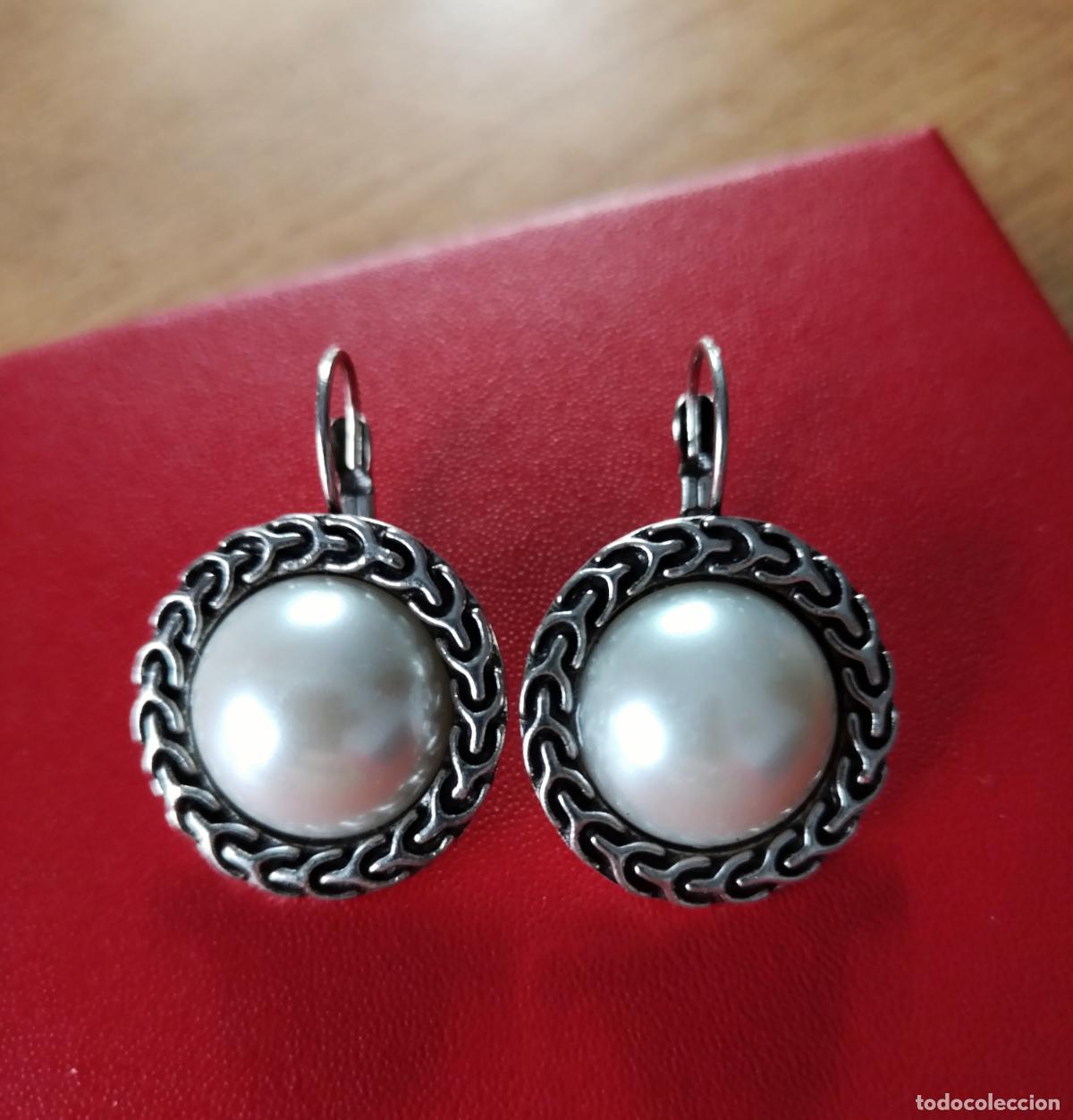 Joyeria: Pendientes plateados con perla, bisuter&iacute;a. - Foto 6