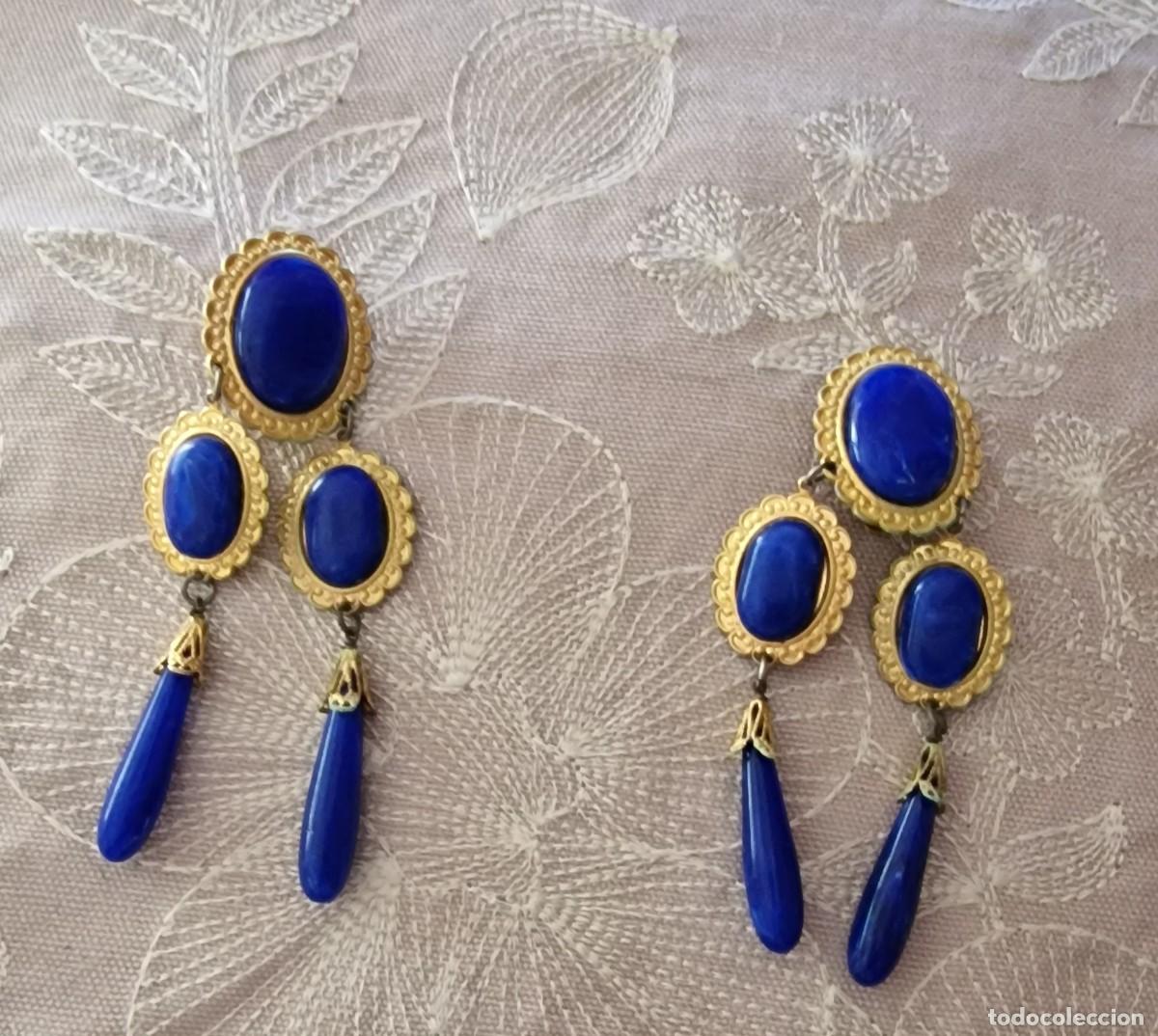 Joyeria: pendientes vintage azules - Foto 1