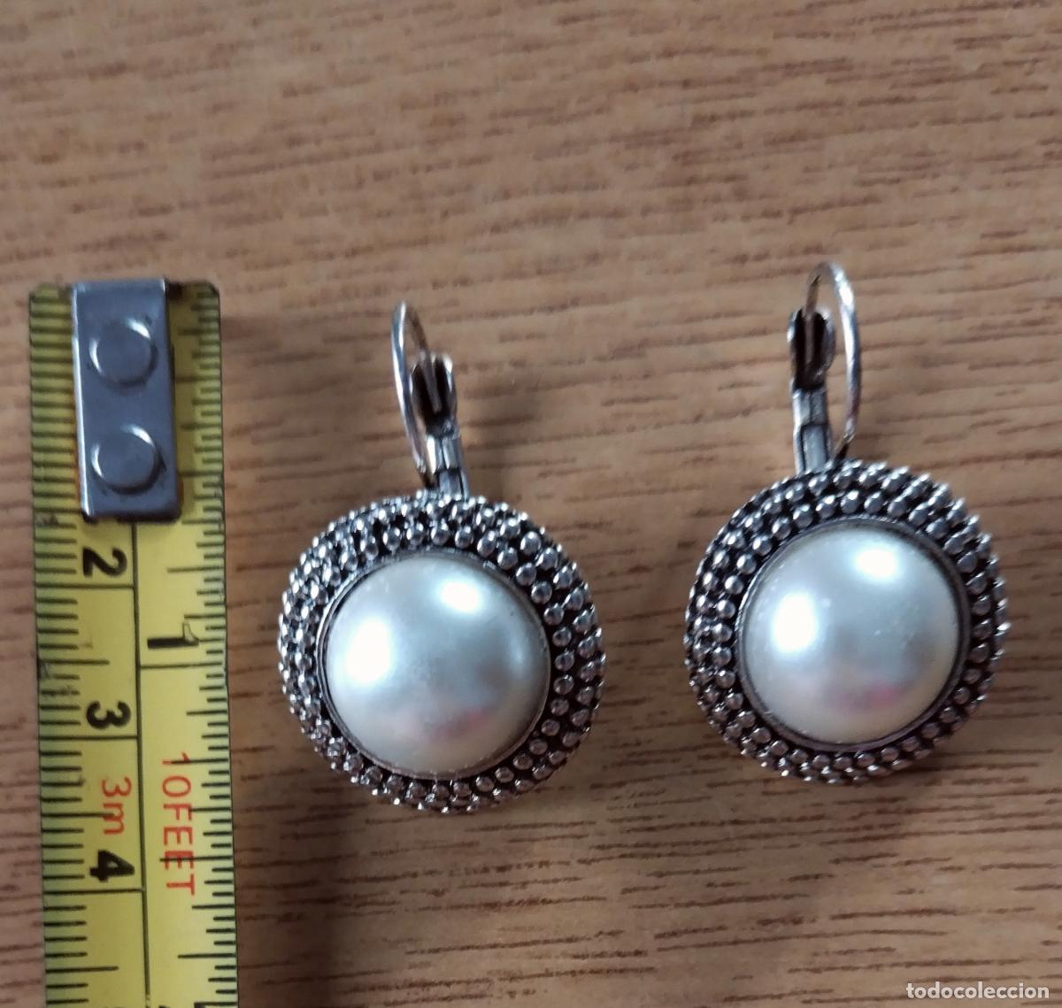 Joyeria: Pendientes plateados con perla, bisuter&iacute;a. - Foto 4