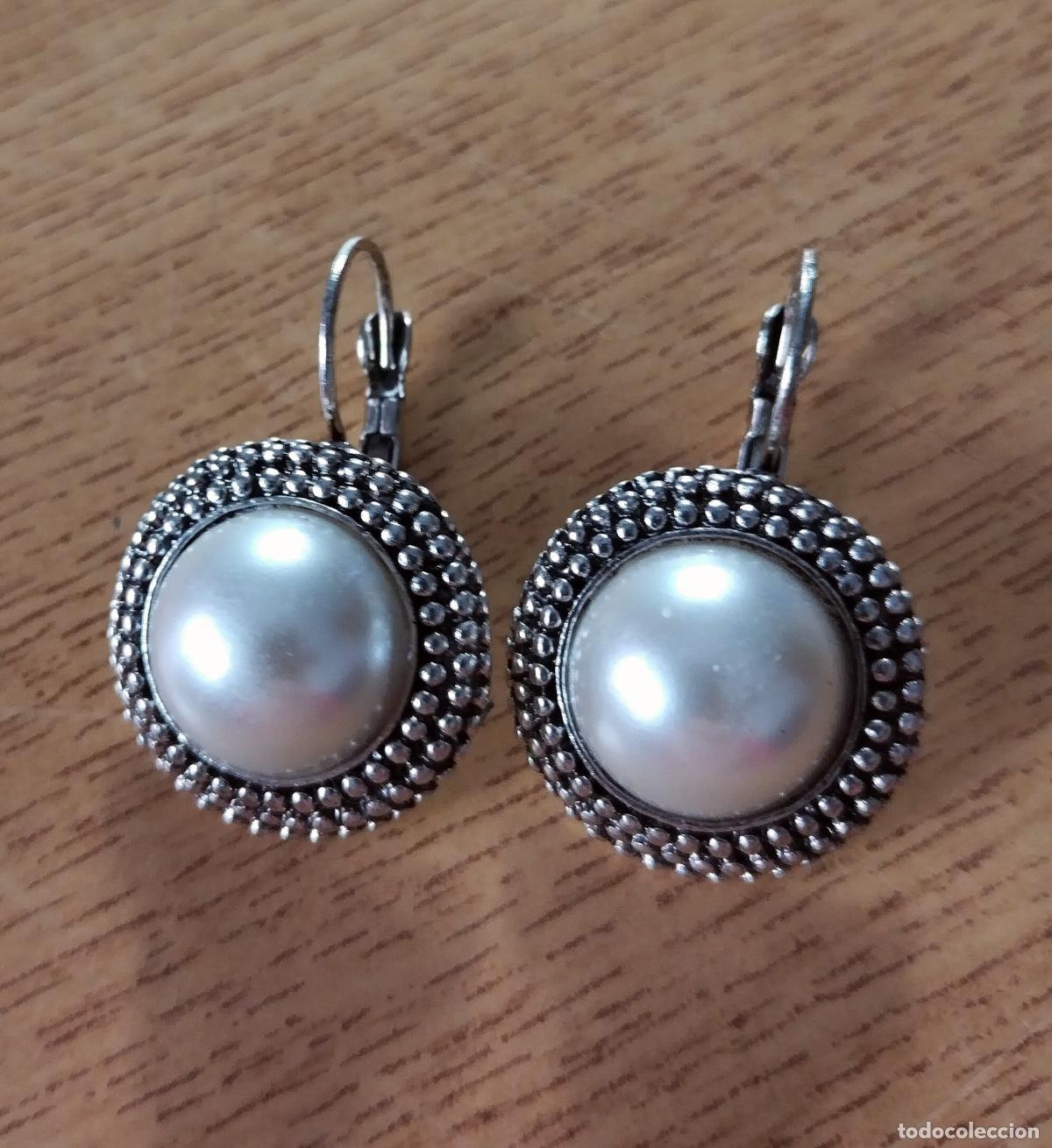 Joyeria: Pendientes plateados con perla, bisuter&iacute;a. - Foto 6