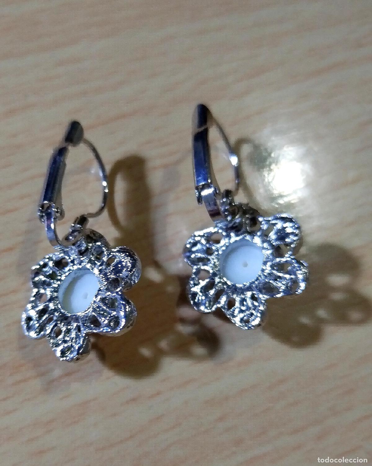 Joyeria: Pendientes plateados con perla, bisuter&iacute;a. - Foto 5