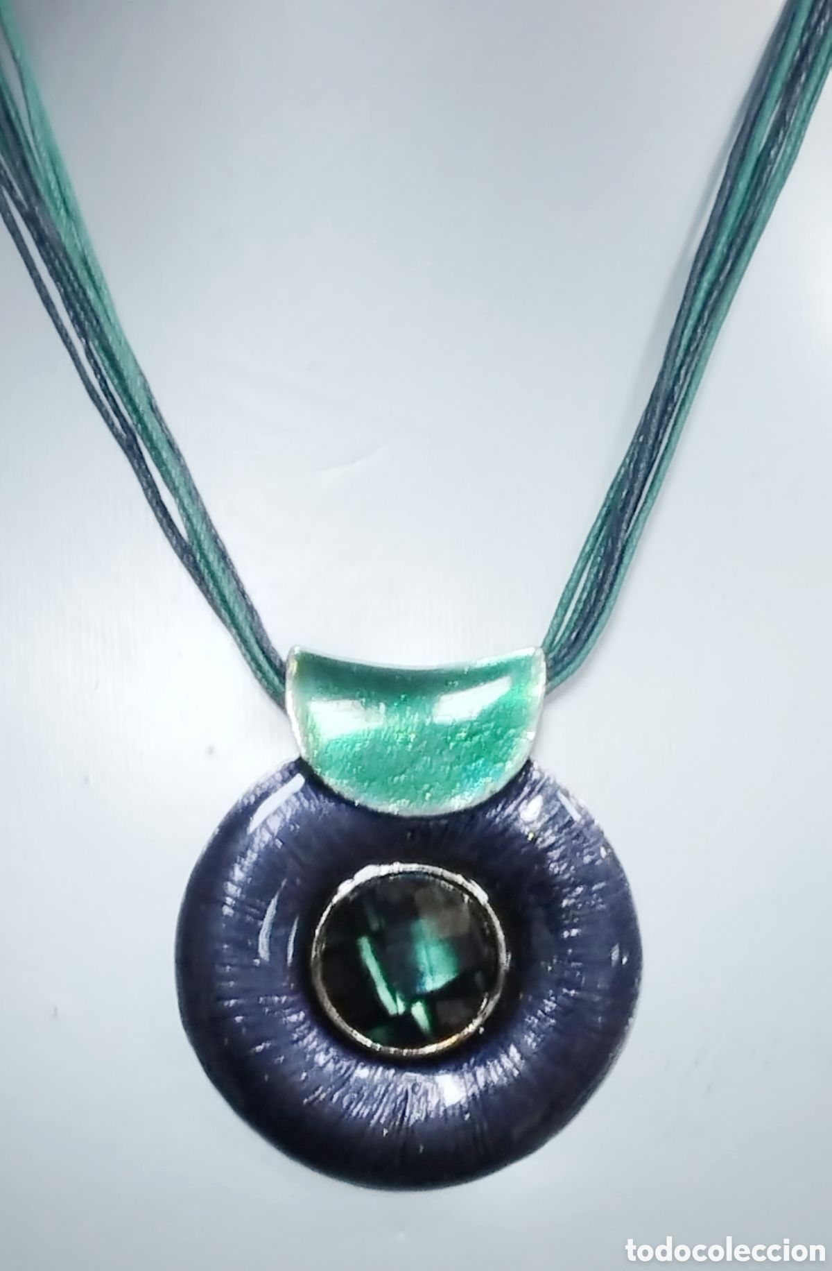Joyeria: Collar corto color azul combinado, A&ntilde;o 2000, Nuevo - Foto 2