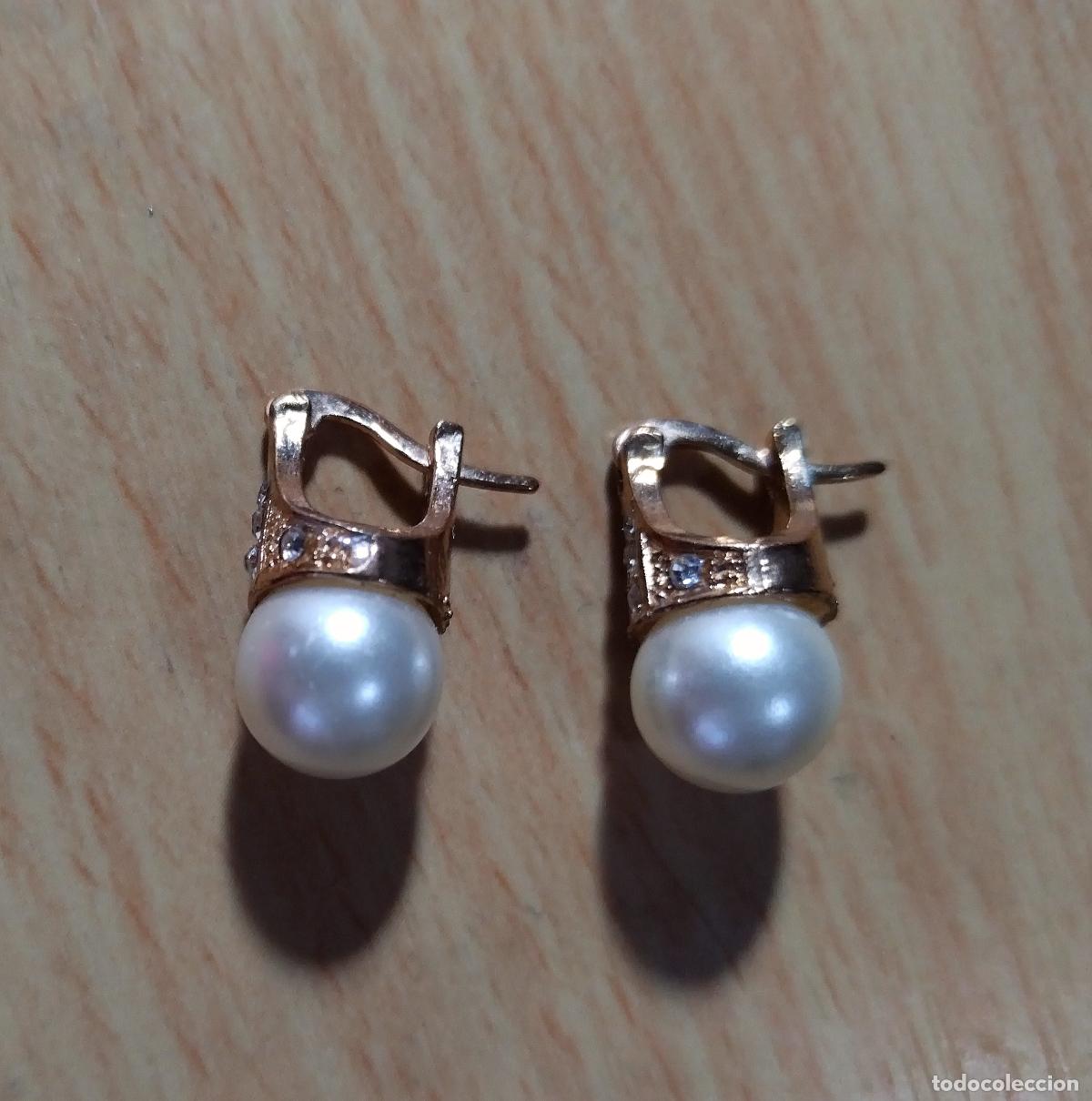 Joyeria: Pendientes dorados con perla, bisuter&iacute;a. - Foto 5
