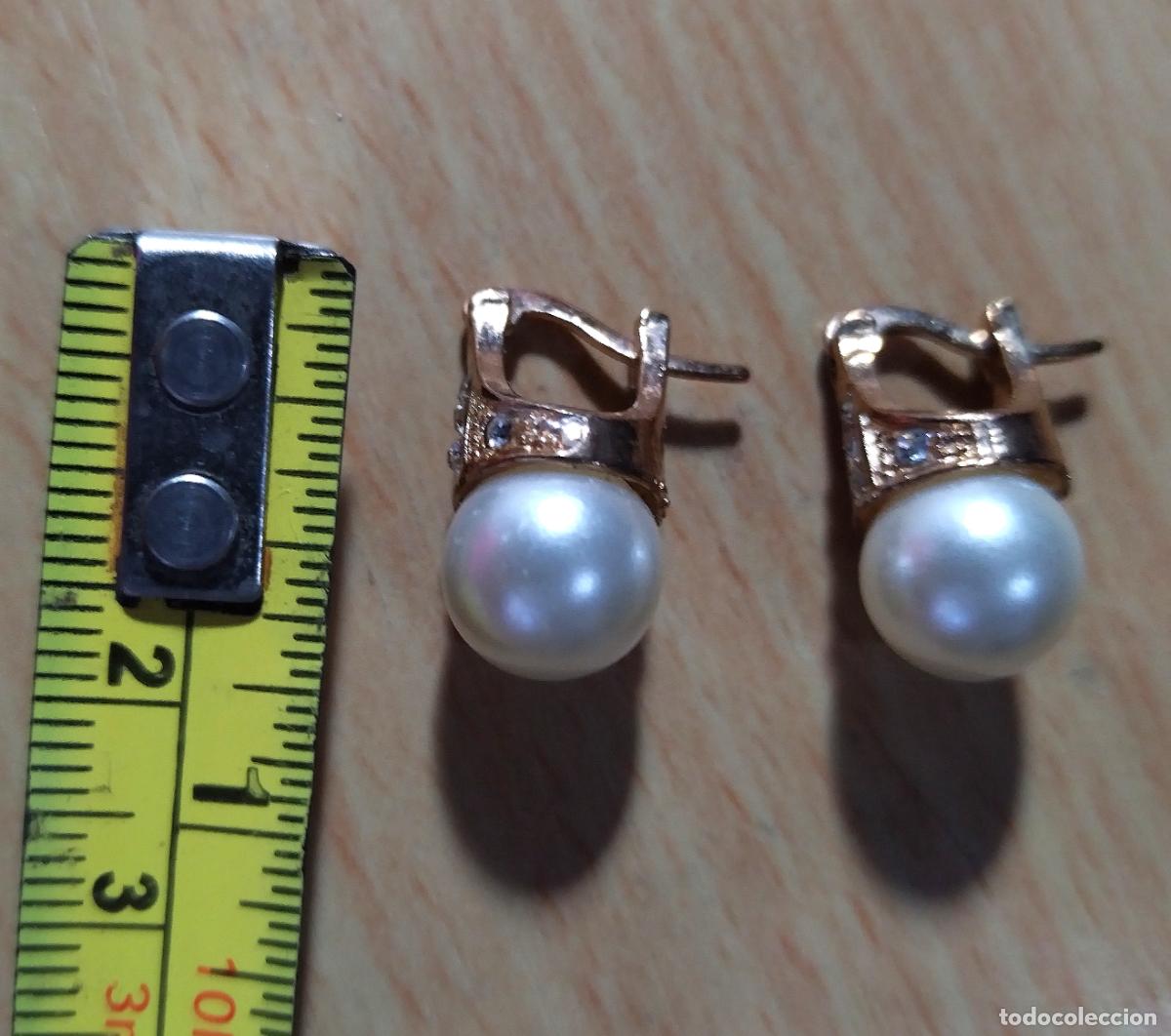 Joyeria: Pendientes dorados con perla, bisuter&iacute;a. - Foto 6