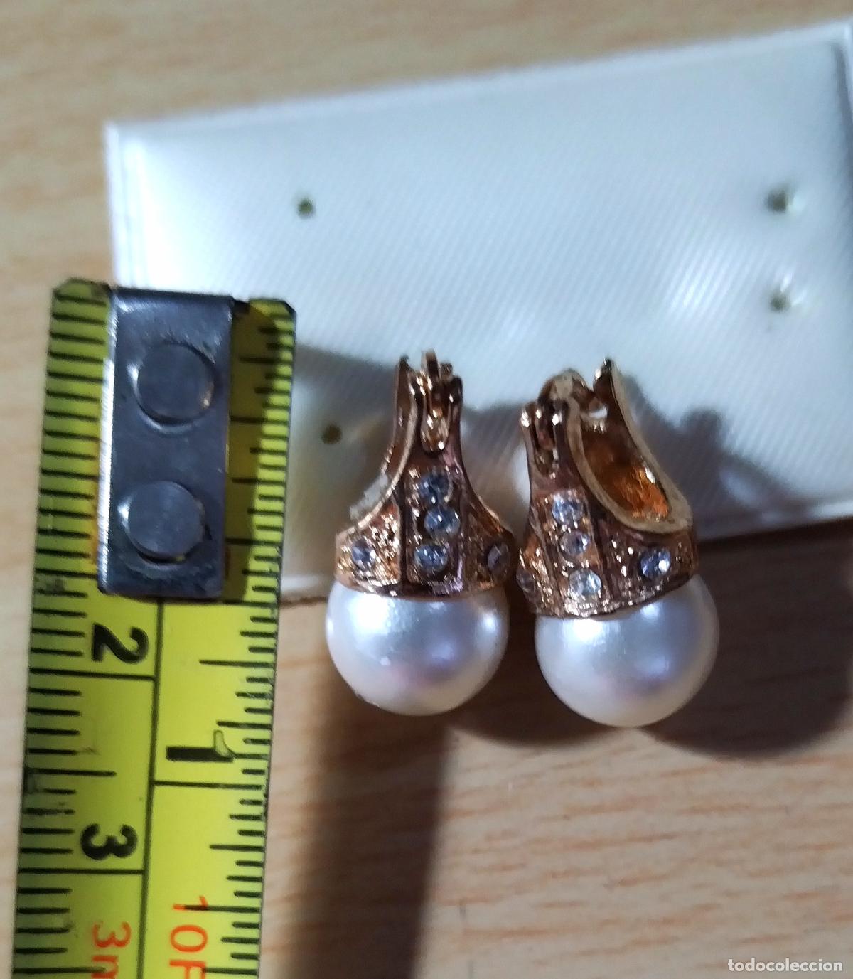 Joyeria: Pendientes dorados con perla, bisuter&iacute;a. - Foto 7
