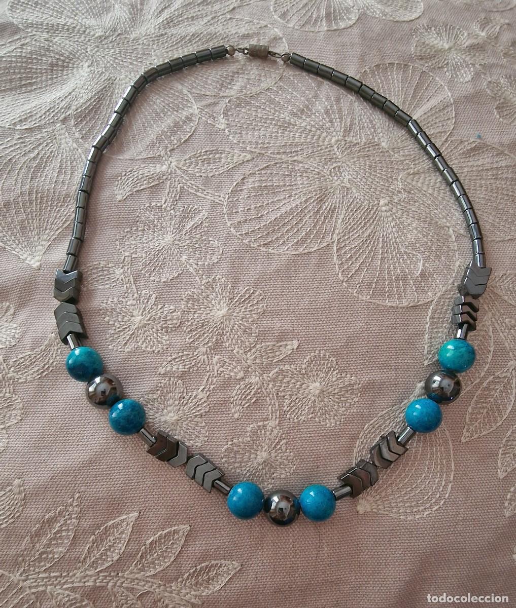Joyeria: Collar en metal color azul y acero - Foto 1