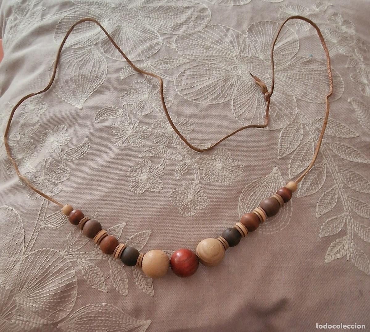 Joyeria: Collar en madera y cuero - Foto 1