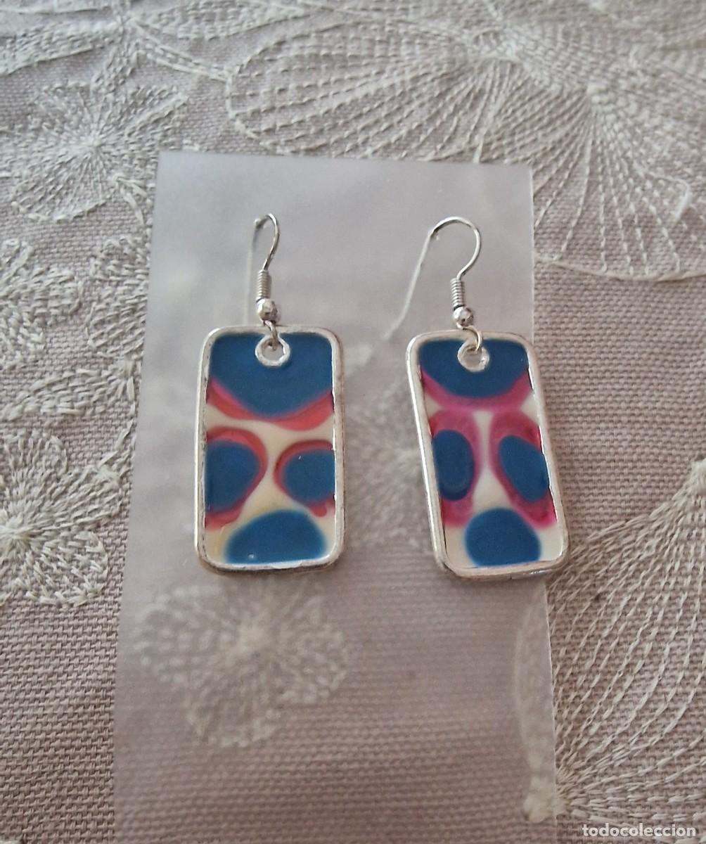 Joyeria: Pendiente artesanal rectangular multicolor - Foto 1