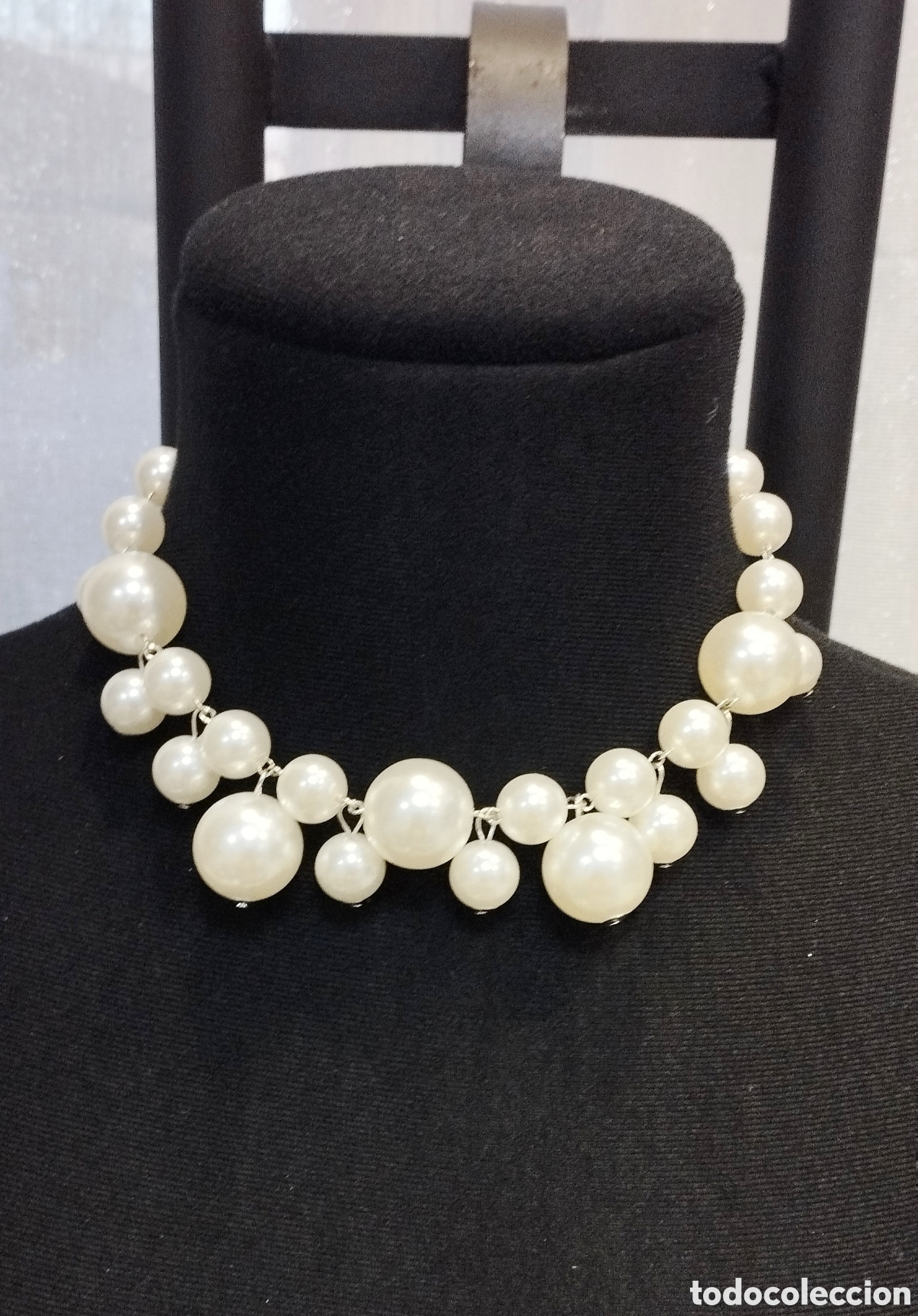 Joyeria: Collar corto con perlas blancas, NUEVO - Foto 1