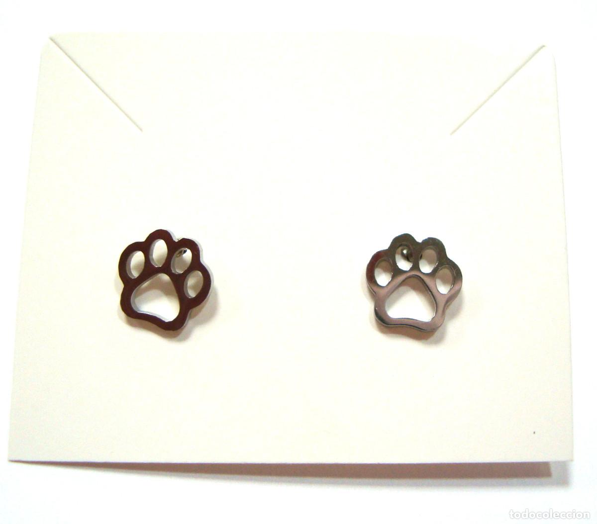 Joyeria: Pendientes de acero patitas de perrito, Nuevos - Foto 1