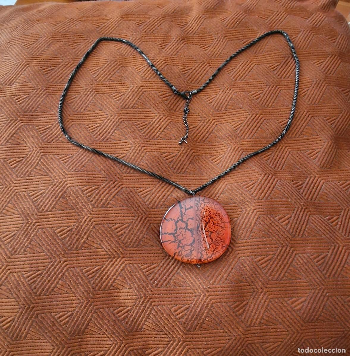 Joyeria: collar con gran piedra roja jaspeada - Foto 1