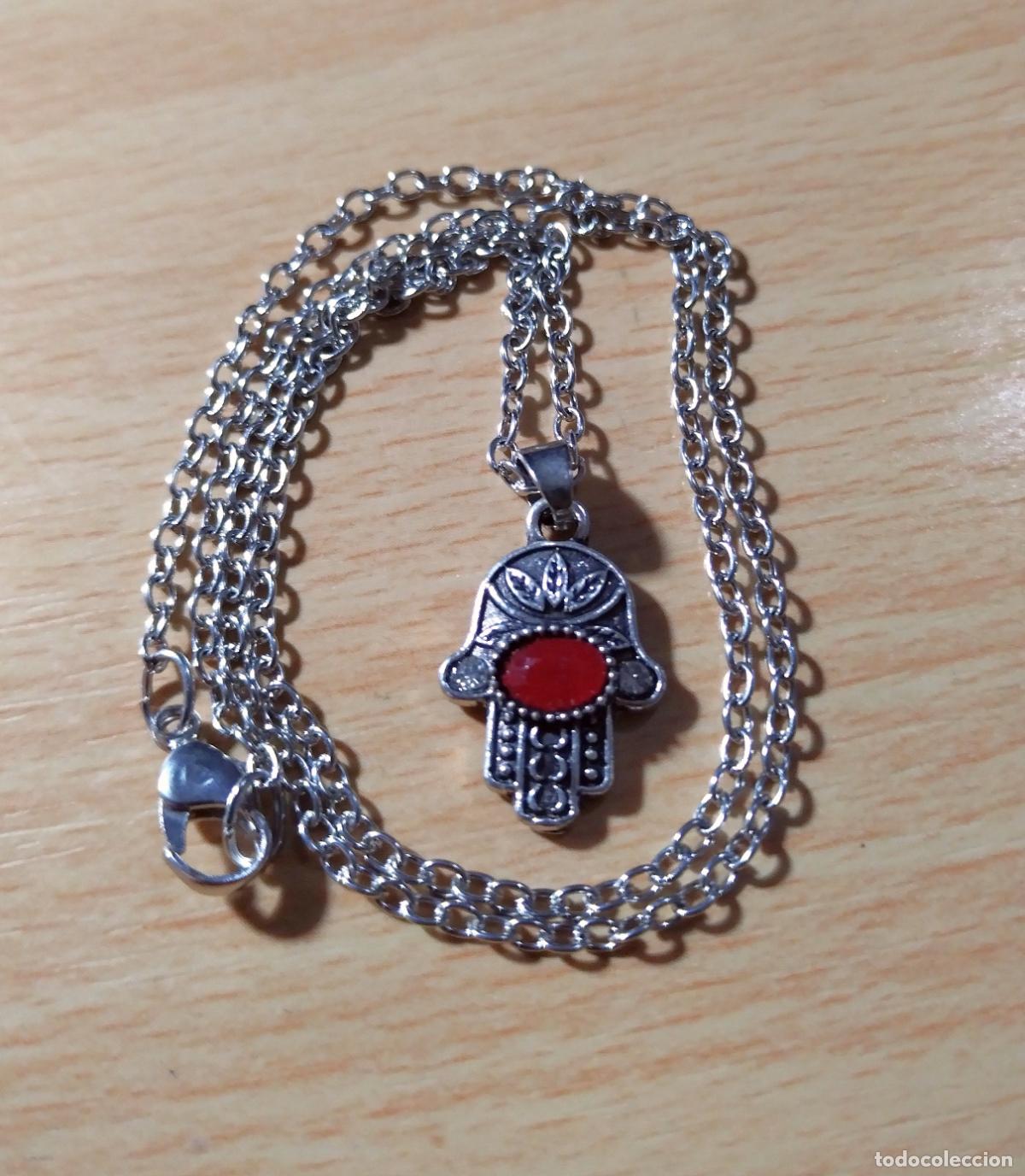 Joyeria: Colgante, plateado, mano de F&aacute;tima con cadena. - Foto 2