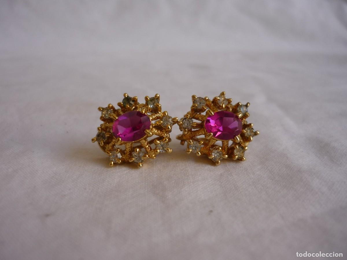 Joyeria: Pendientes en metal dorado y pedrer&iacute;a - Foto 2