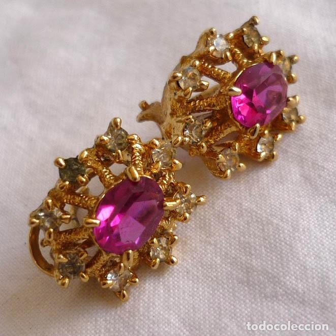 Joyeria: Pendientes en metal dorado y pedrer&iacute;a - Foto 1