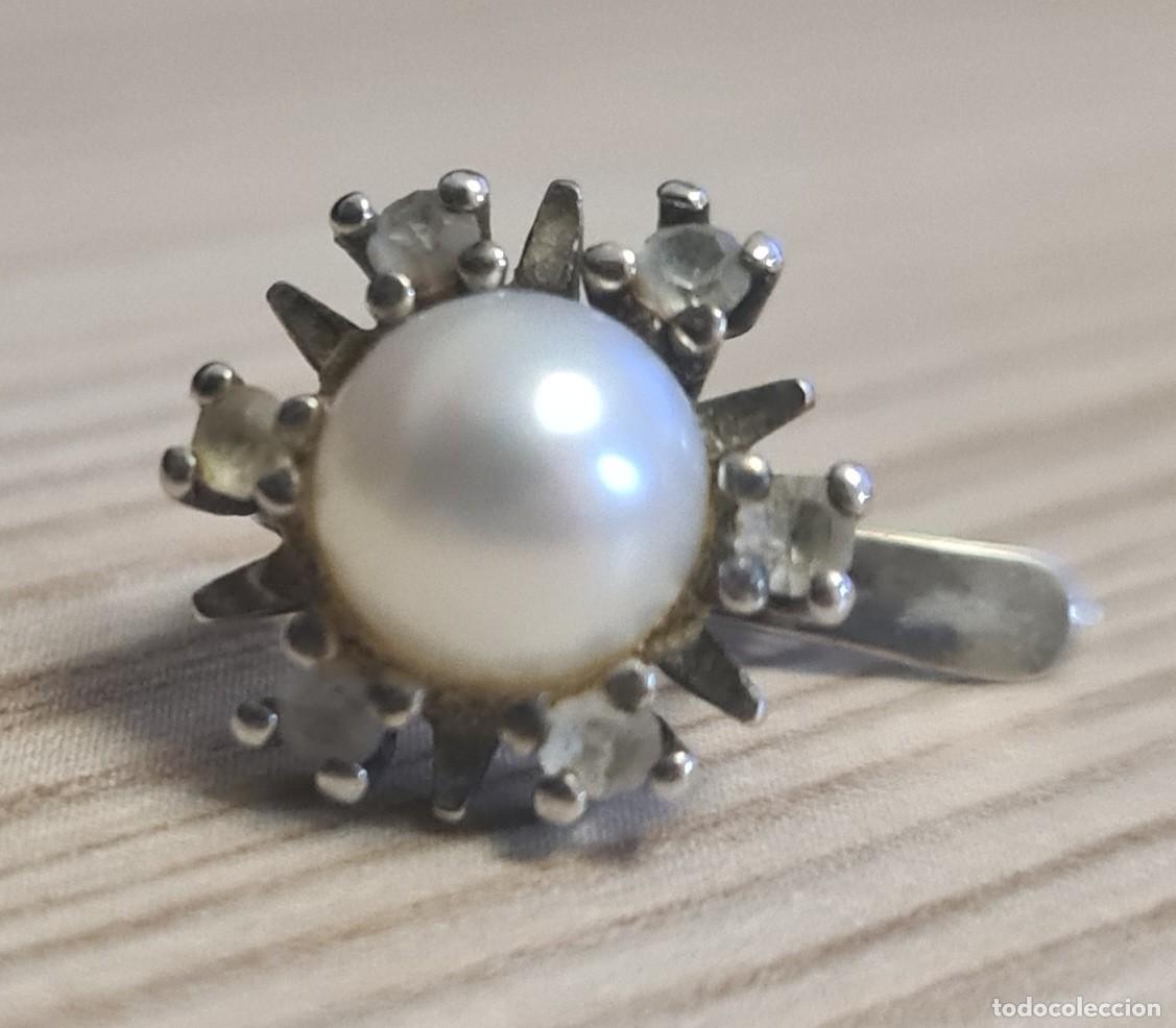 Joyeria: Antiguo pendiente de plata y perla - Foto 1