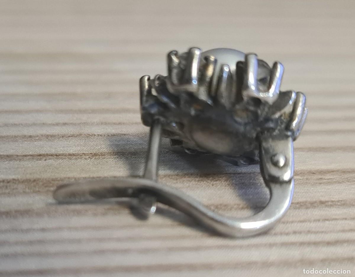 Joyeria: Antiguo pendiente de plata y perla - Foto 2