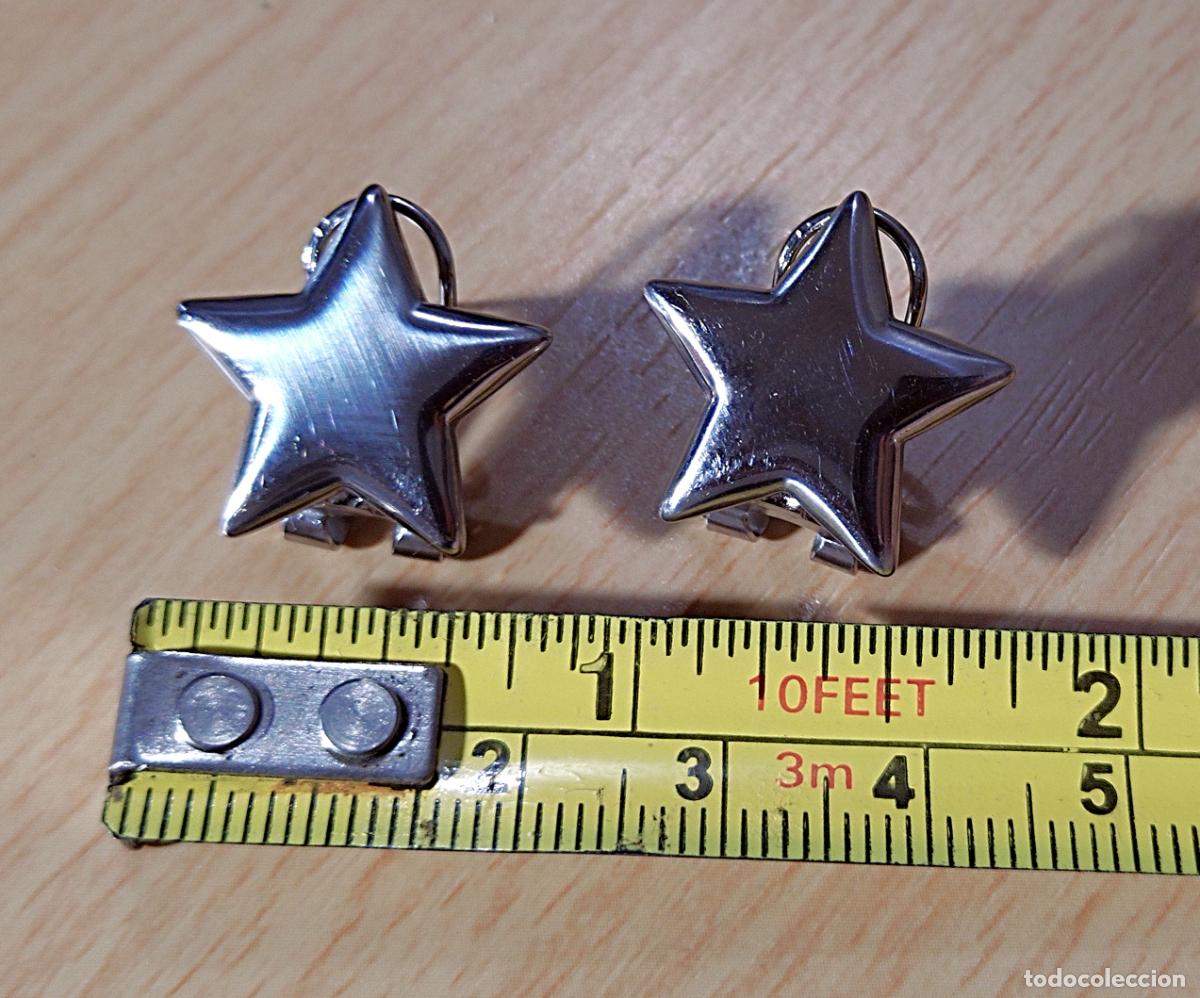 Joyeria: Pendientes plateados, estrella, cierre de omega. - Foto 1