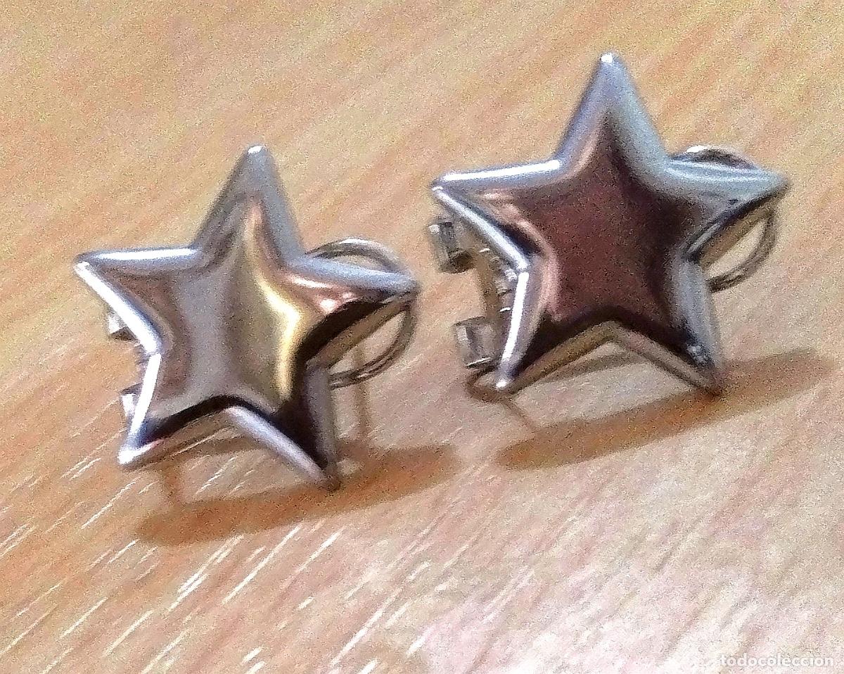 Joyeria: Pendientes plateados, estrella, cierre de omega. - Foto 3