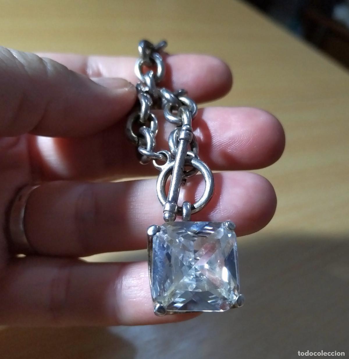 Joyeria: Pulsera plateada, con brillante cristal. - Foto 3