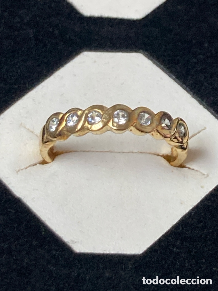 Joyeria: Anillo chapado de oro con circonitas /S191 - Foto 2