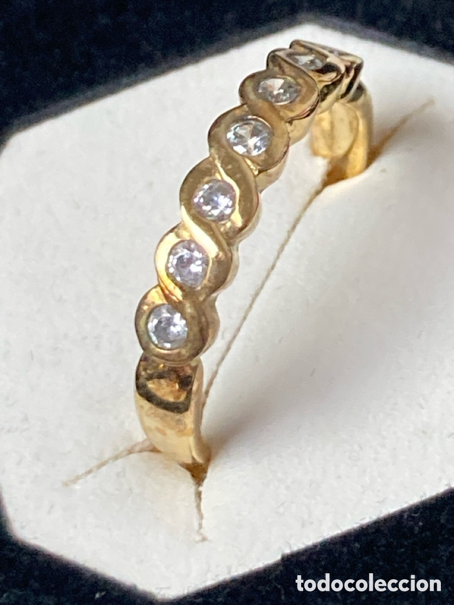 Joyeria: Anillo chapado de oro con circonitas /S191 - Foto 3