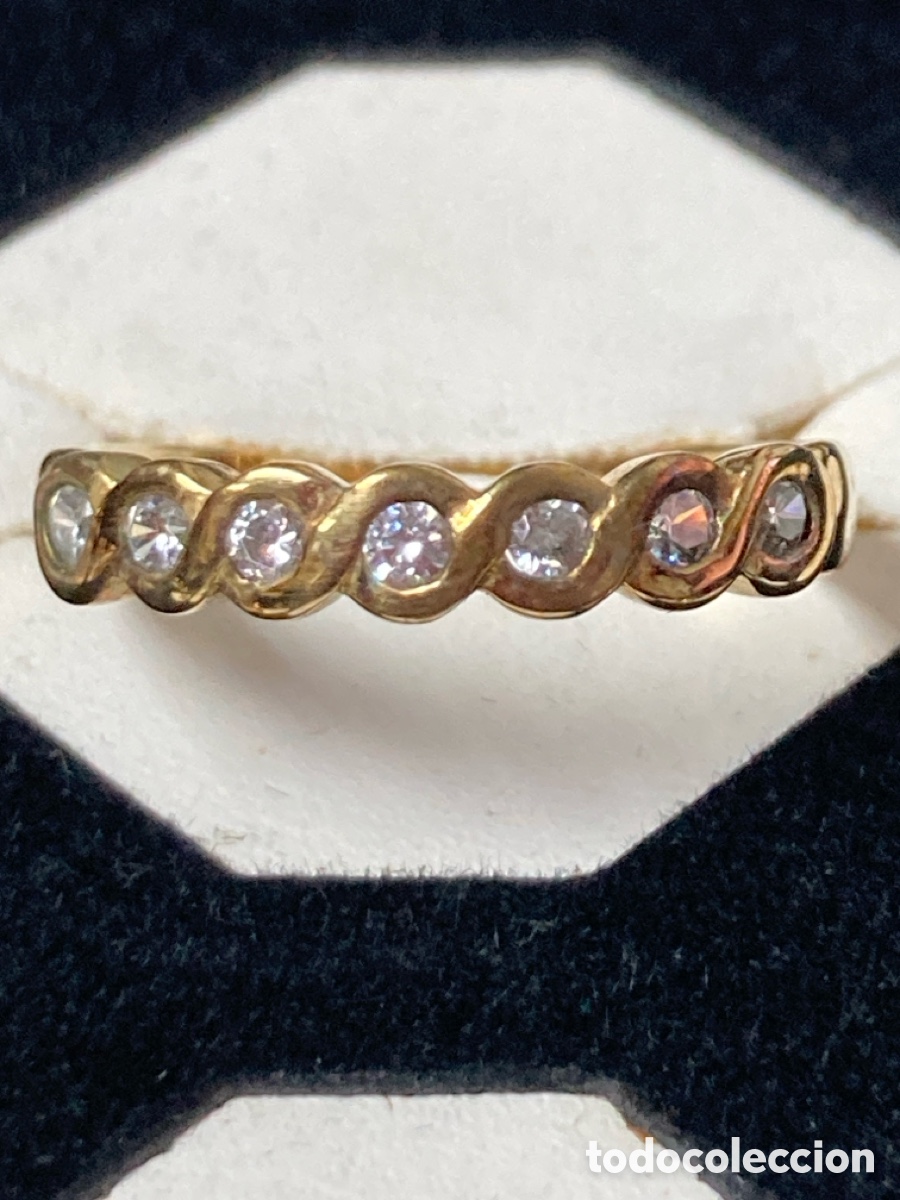 Joyeria: Anillo chapado de oro con circonitas /S191 - Foto 4