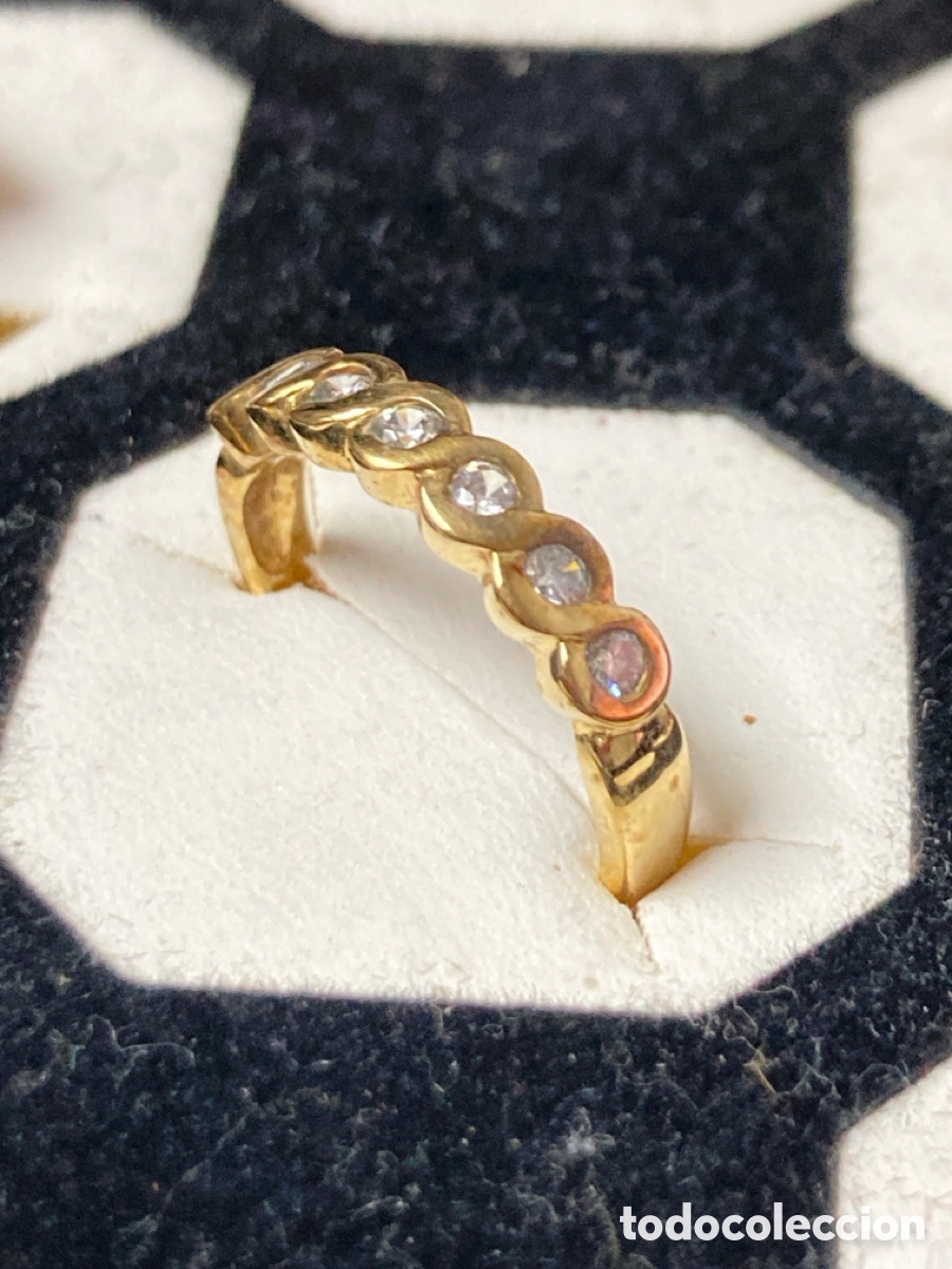 Joyeria: Anillo chapado de oro con circonitas /S191 - Foto 1