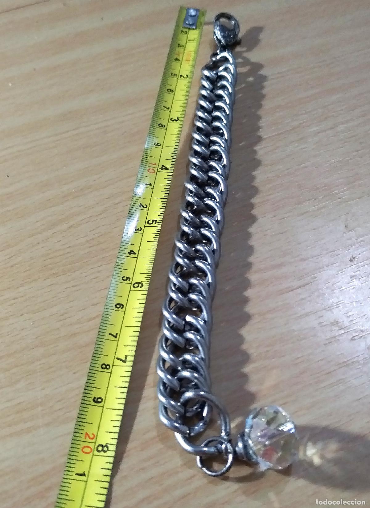 Joyeria: Pulsera plateada con colgante de cristal. - Foto 2