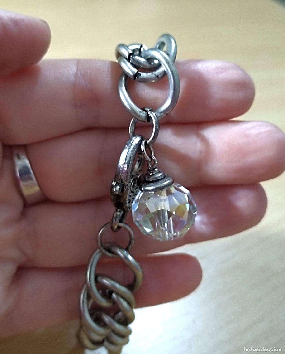 Joyeria: Pulsera plateada con colgante de cristal. - Foto 3