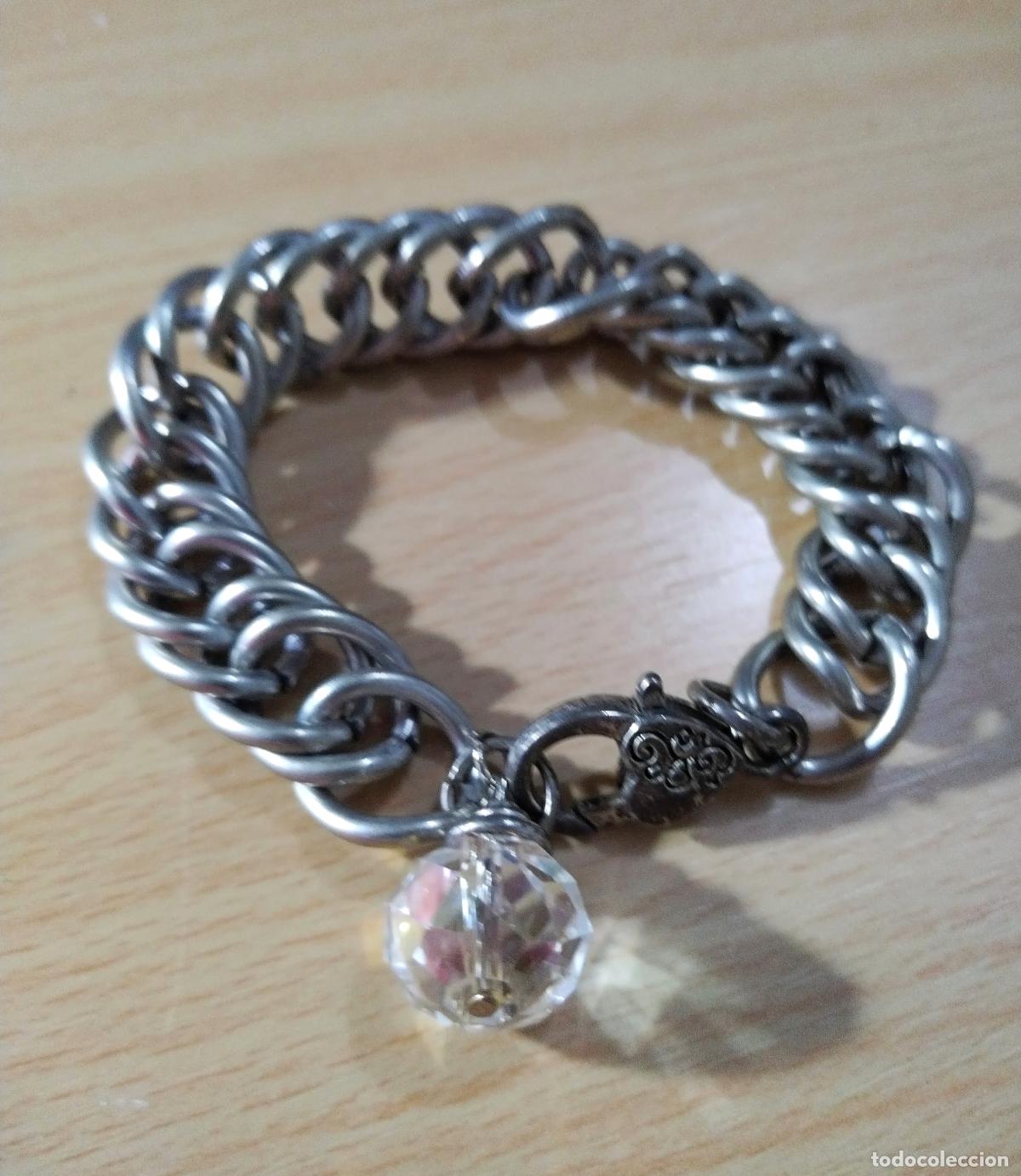 Joyeria: Pulsera plateada con colgante de cristal. - Foto 4