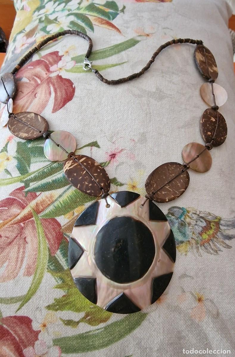 Joyeria: gran collar de concha pintada y peque&ntilde;as cuentas - Foto 1