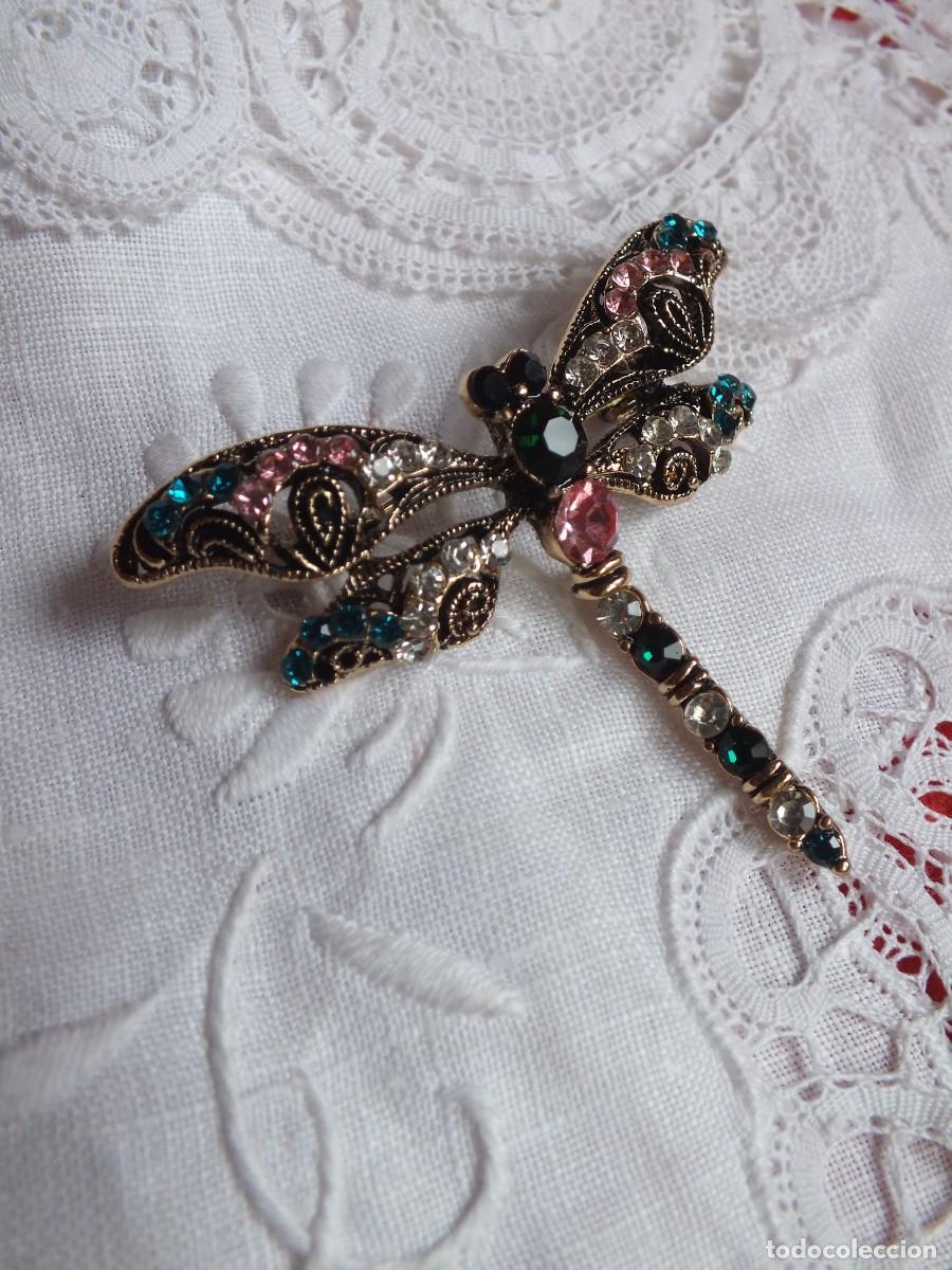 Joyeria: BROCHE O ALFILER LIBELULA CON PEDRER&Iacute;A - Foto 3