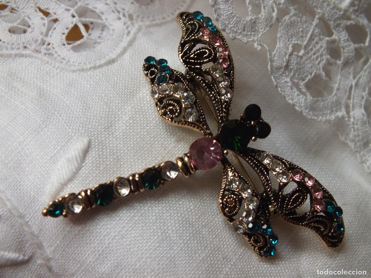 Joyeria: BROCHE O ALFILER LIBELULA CON PEDRER&Iacute;A - Foto 4
