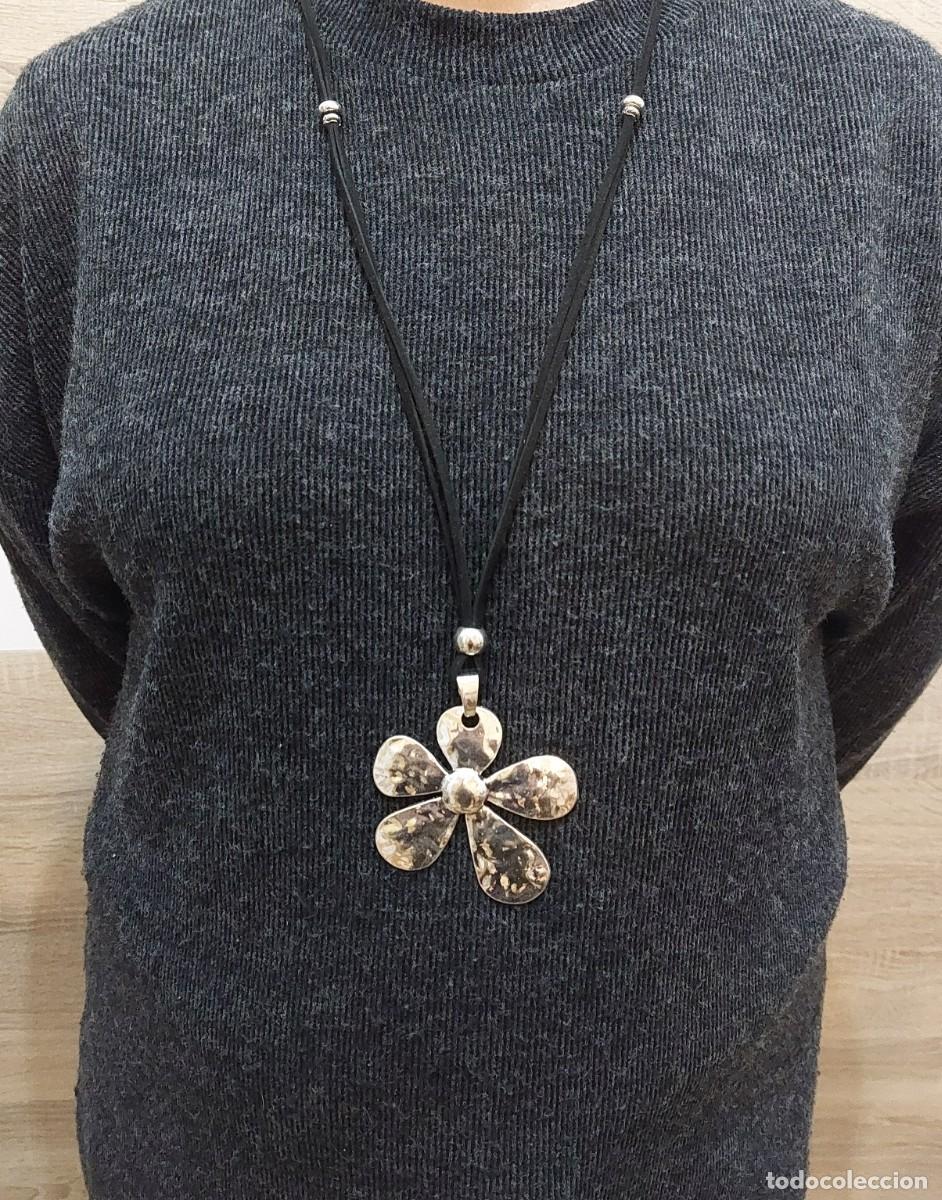 Joyeria: Collar Largo Flor con Cordón Negro Ajustable - Foto 1