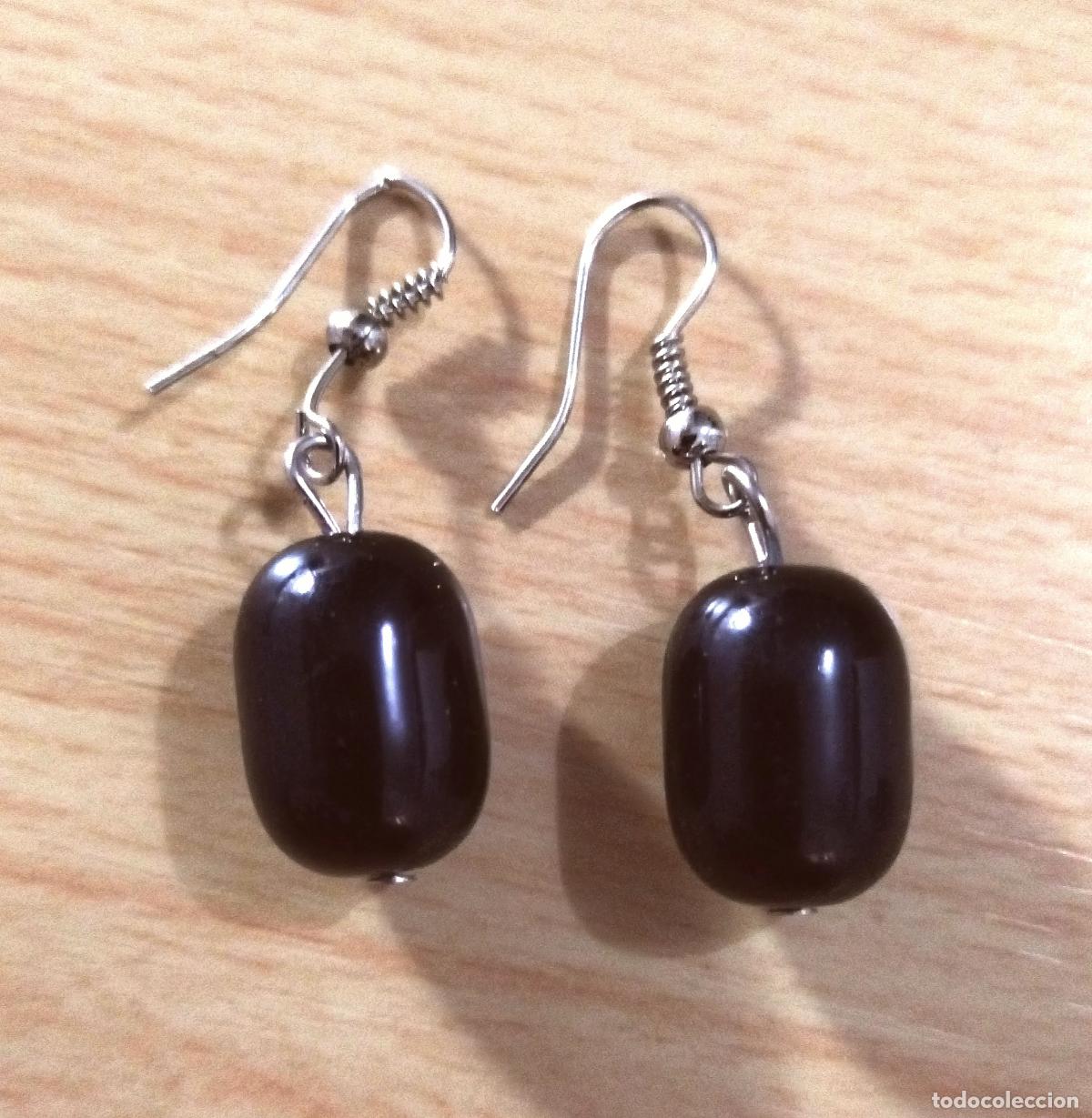 Joyeria: Pendientes con cuenta negra. - Foto 1