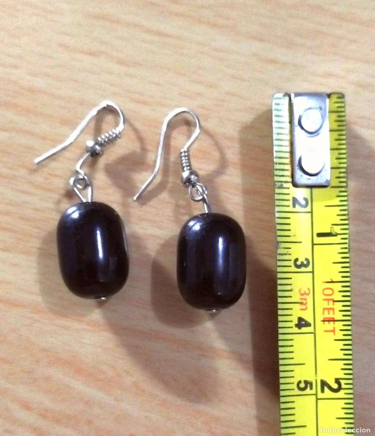 Joyeria: Pendientes con cuenta negra. - Foto 2