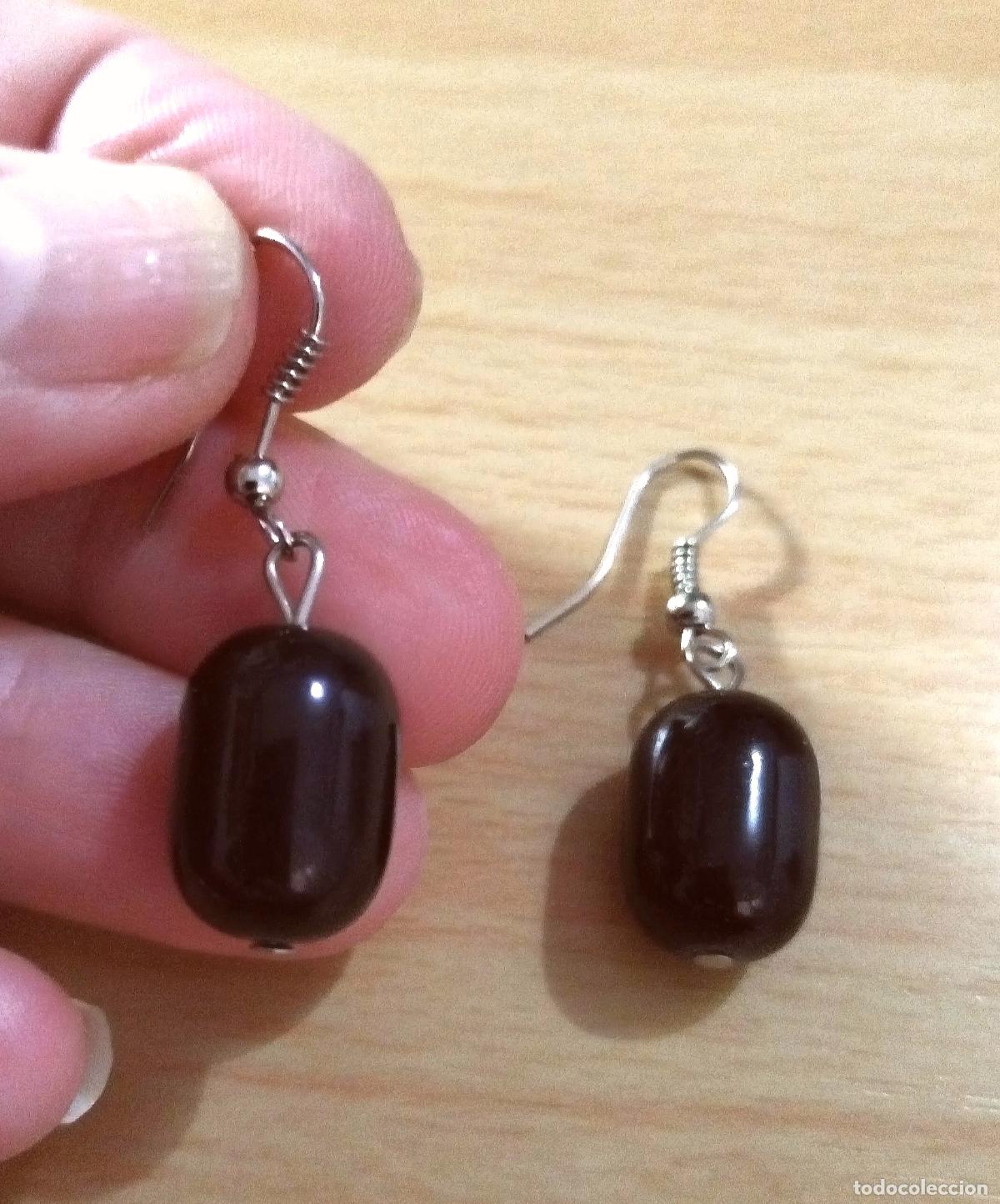 Joyeria: Pendientes con cuenta negra. - Foto 3
