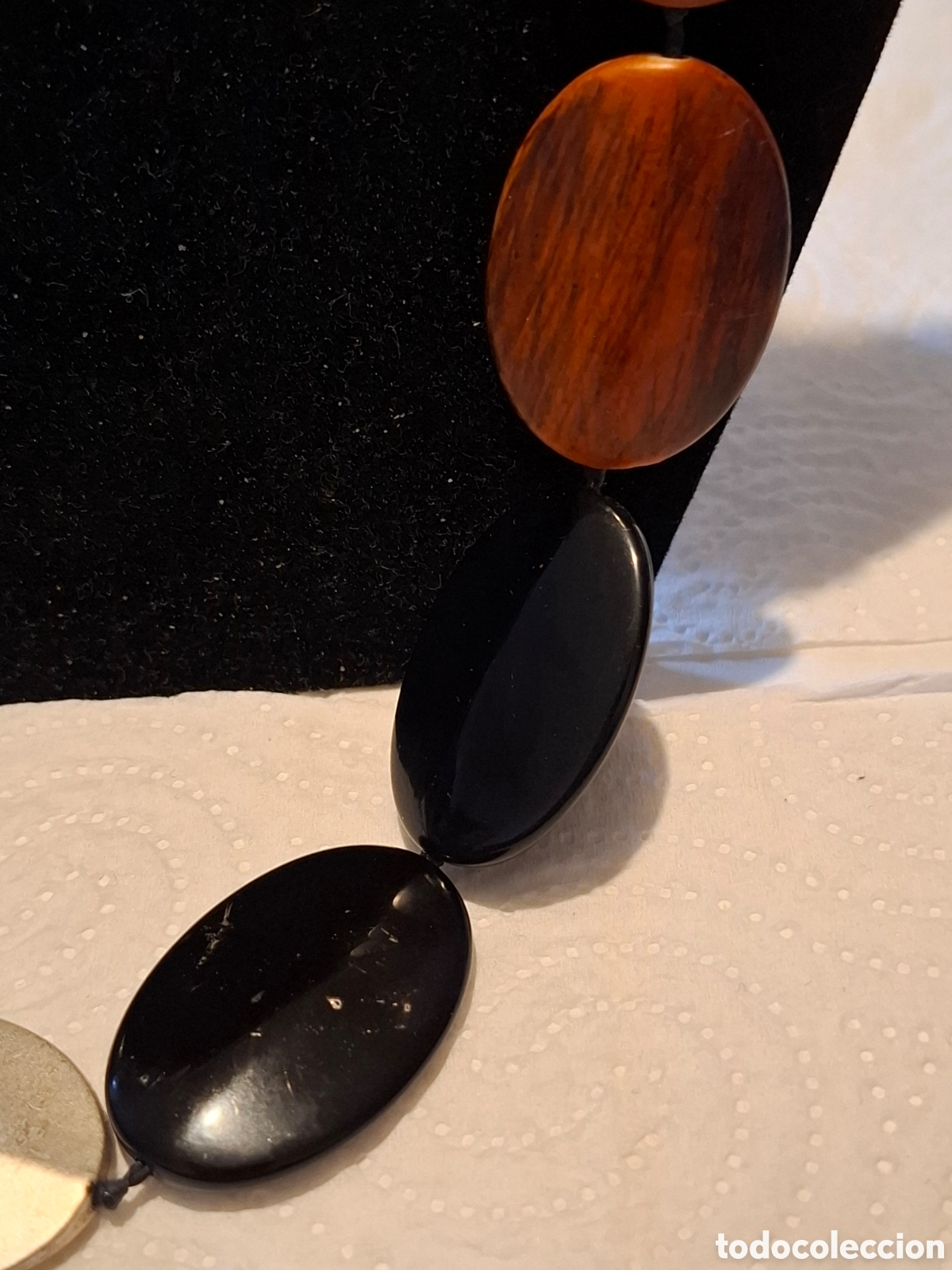Joyeria: Collar plateado marr&oacute;n y negro - Foto 3