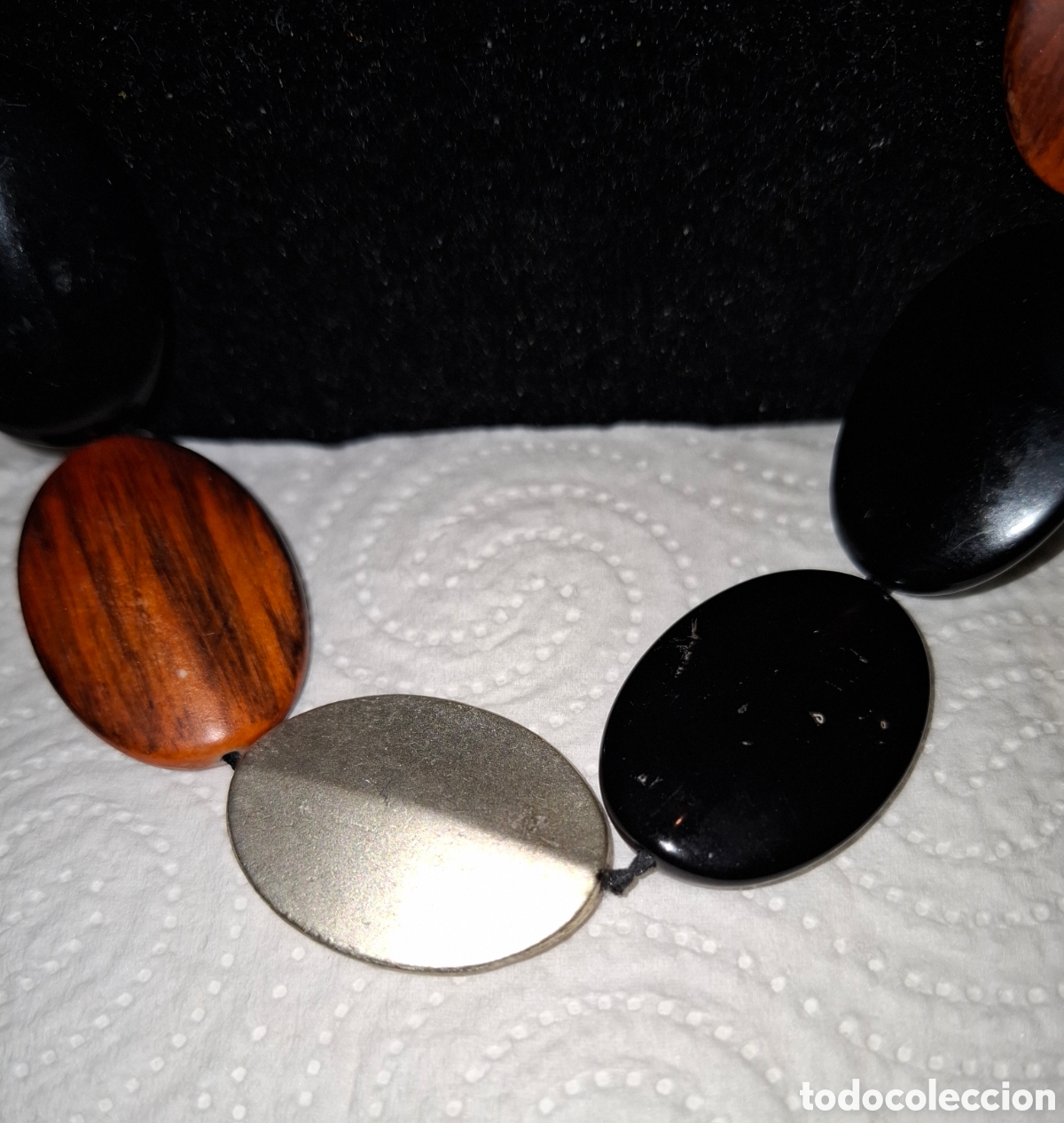Joyeria: Collar plateado marr&oacute;n y negro - Foto 4