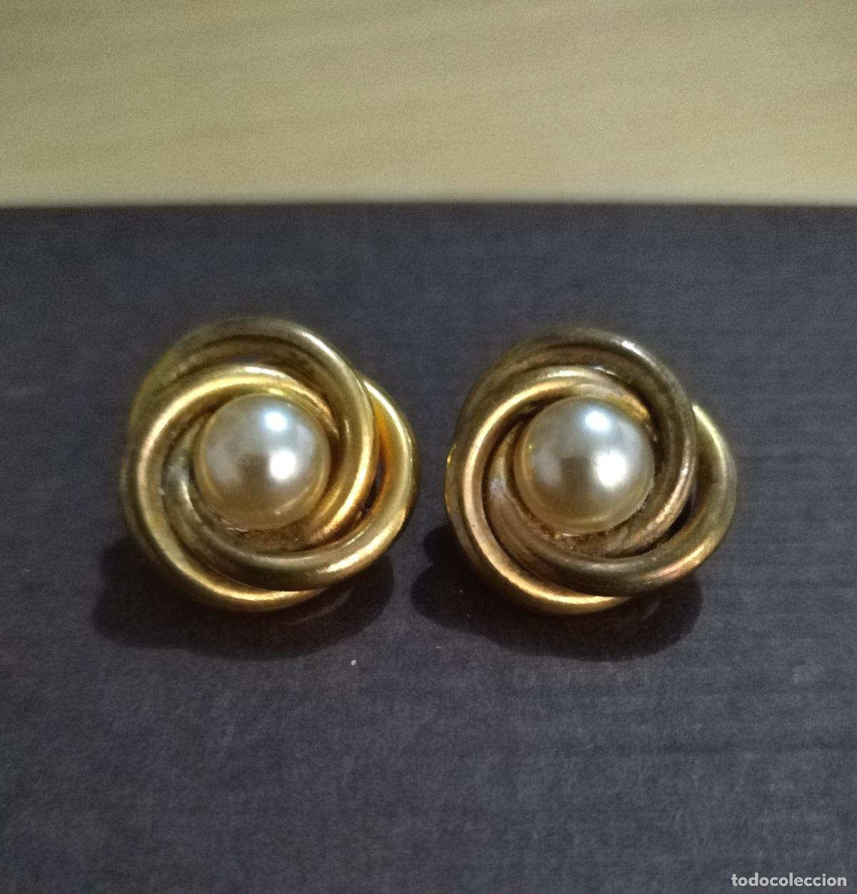 Joyeria: Pendientes vintage de perla, cierre de clip. - Foto 1