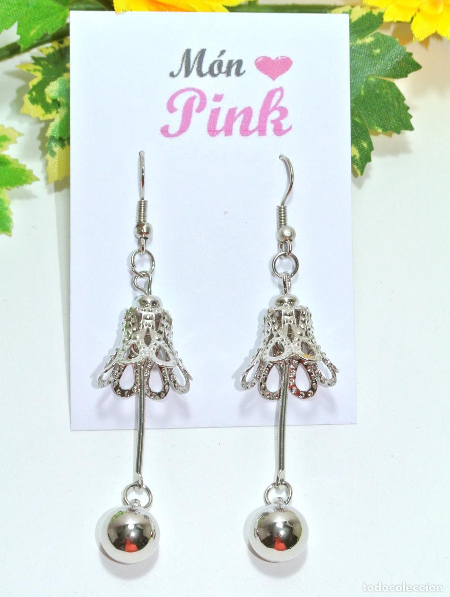 Joyeria: Pendientes largos color plata, A&ntilde;o 2000, Nuevos - Foto 1