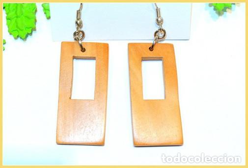 Joyeria: Pendientes bohemios largos de madera, A&ntilde;o 2000, Nuevos - Foto 1