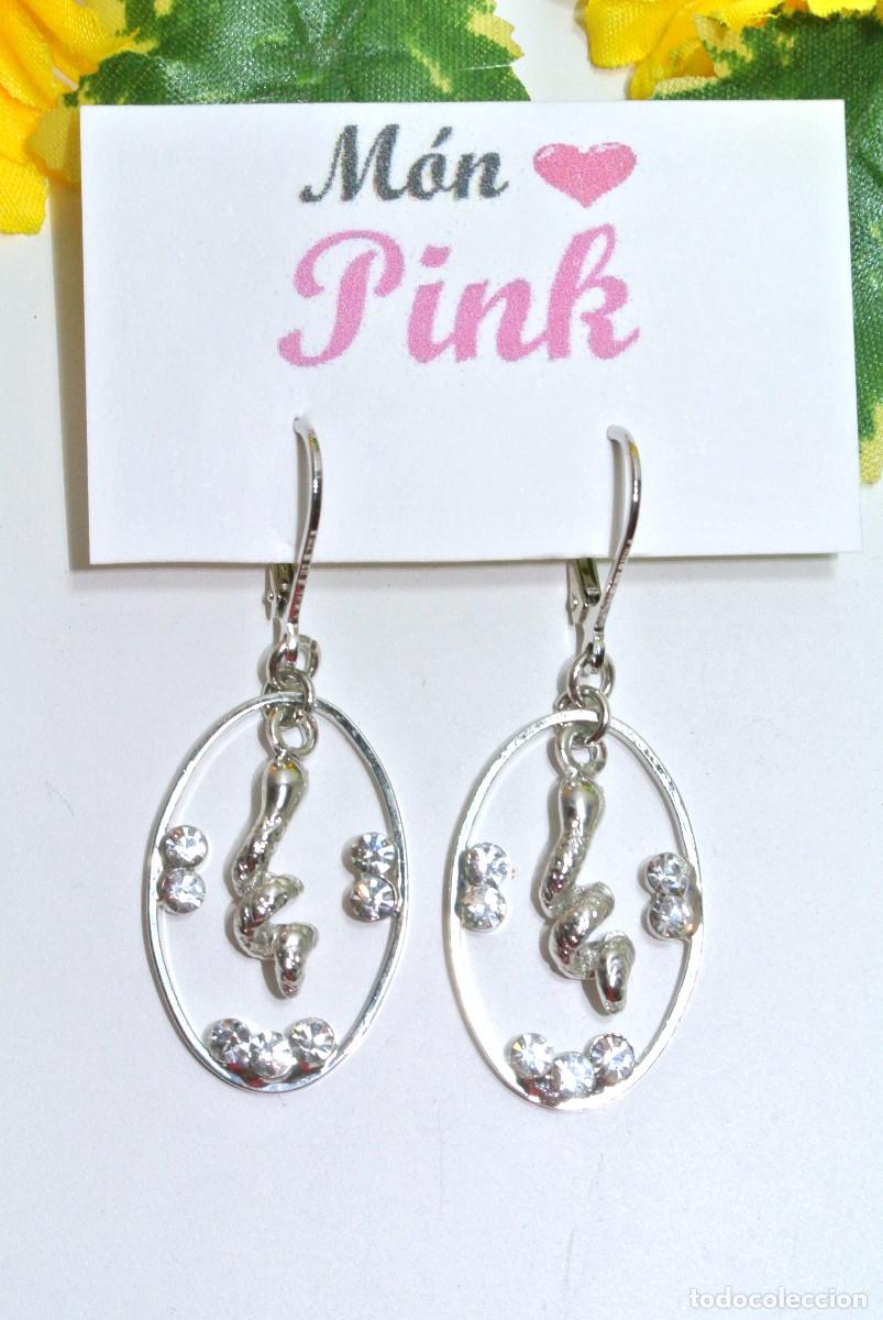 Schmuck: Pendientes vintage color plata con cristal, A&ntilde;o 2000 Y2K, Nuevos