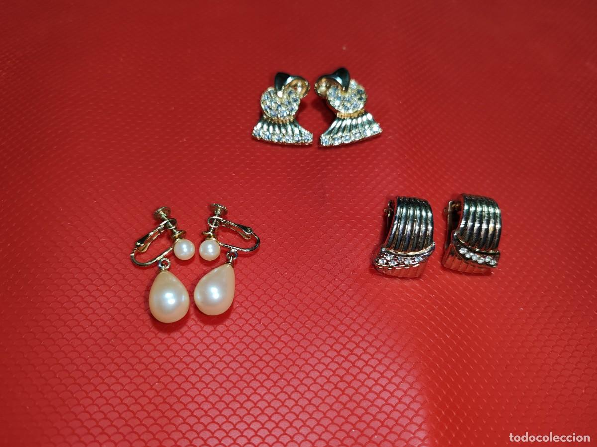 Joyeria: LOTE DE TRES PARES DE PENDIENTES - Foto 1