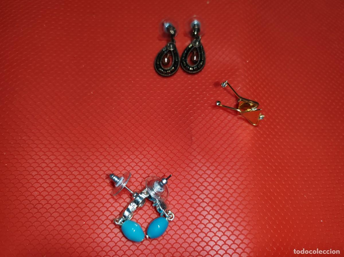 Joyeria: LOTE DE TRES PARES DE PENDIENTES - Foto 1